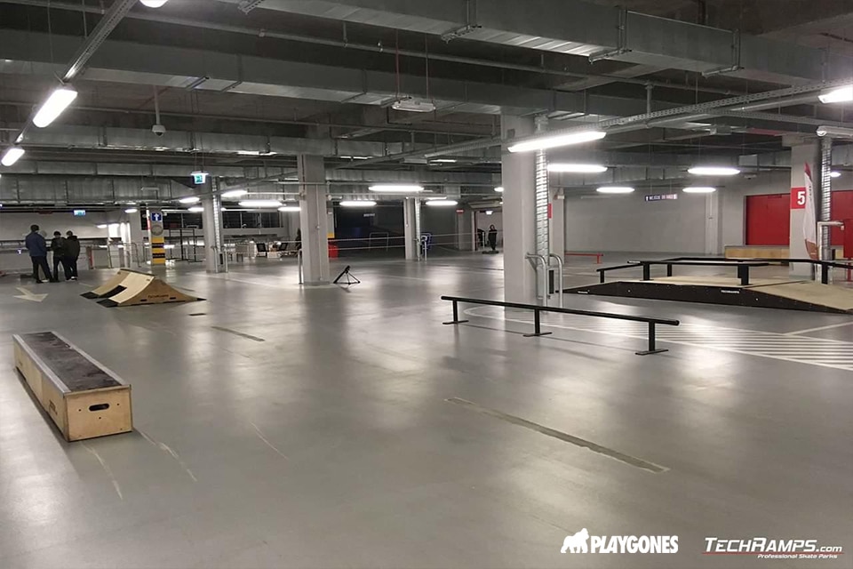 Vue d'ensemble des modules de skatepark