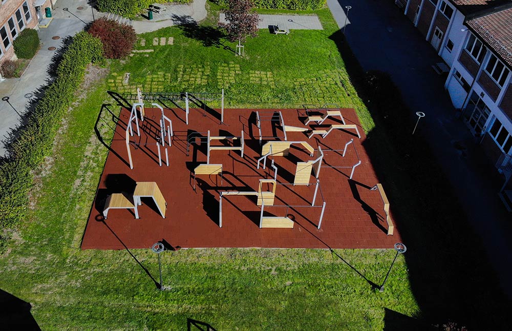 Vue aérienne d'un parkour