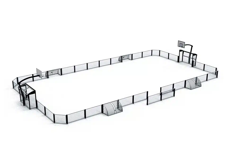 Omnistadium-standardA-13x25 Maquette d'un Omnistadium standard A, uniquement avec les mains courantes