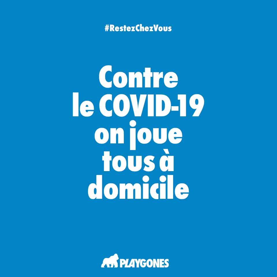 Campagne web de prévention COVID19 par Playgones - poster bleu