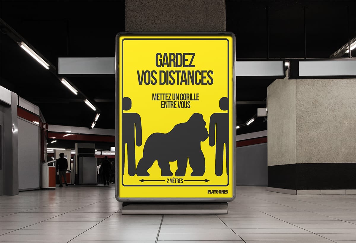 Campagne visuelle de distanciation sociale Covid19 