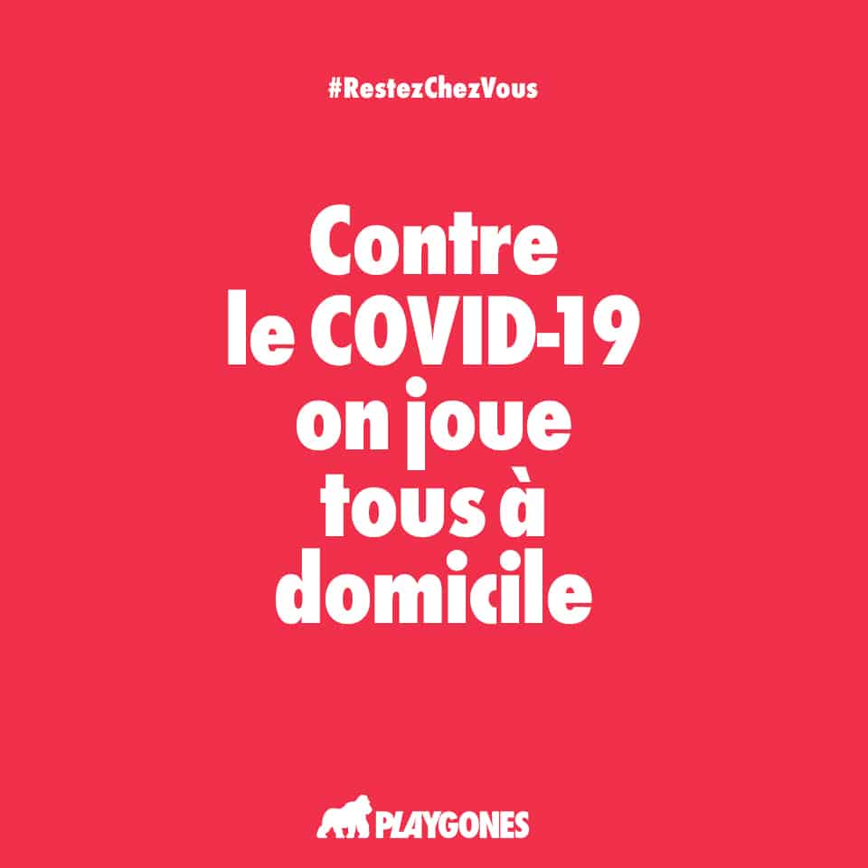 Campagne web de prévention COVID19 par Playgones - poster rouge