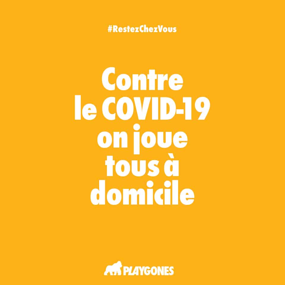 Campagne web de prévention COVID19 par Playgones - poster jaune
