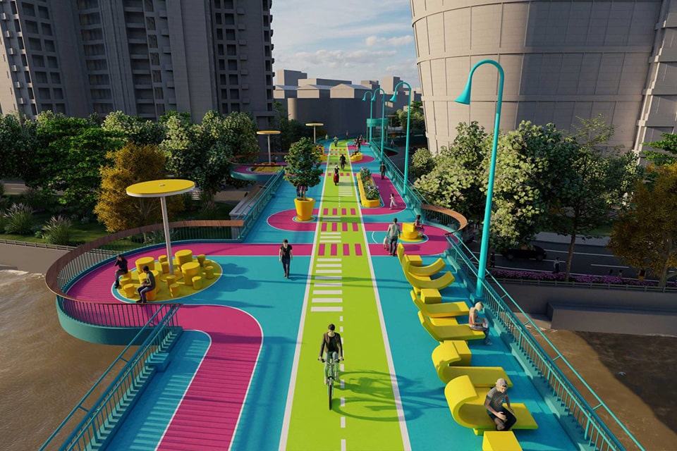 activation d'un pont par 100 architects