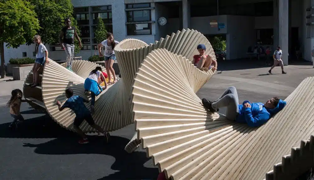 cour de recreation moveart banc multifonctionnel