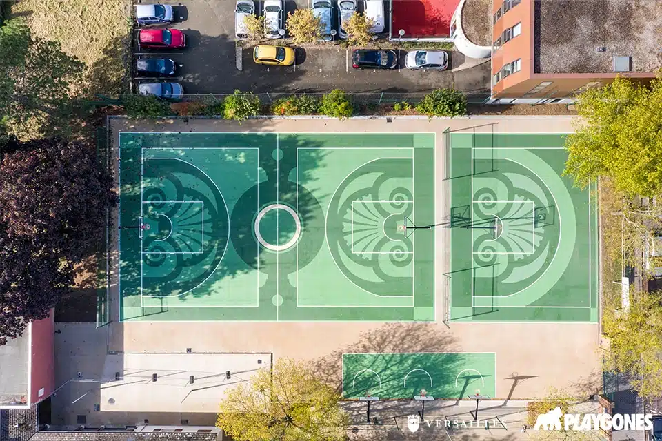 versailles-terrain-3x3-fresque-lenotre-3 vue drone, Terrain Design actif pour la ville de Versailles