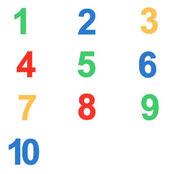Numeros-1-10-couleurs-couleurs-standards