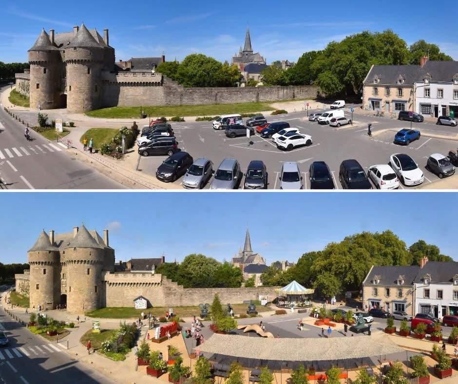 la transformation du parking avant et aprés