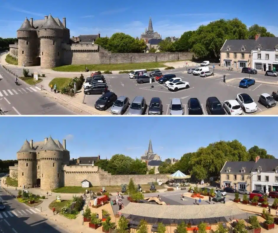 parking avant-apres la transformation du parking avant et aprés