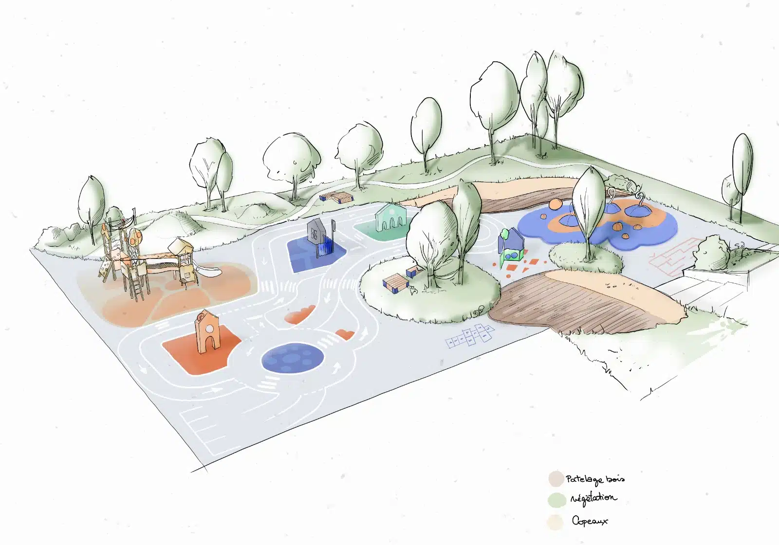 maitre-oeuvre-ludique-sportif-dessin-architectes-paysagistes Un dessin de Playgones, maître d’œuvre ludique et sportif, accompagne les architectes et paysagistes