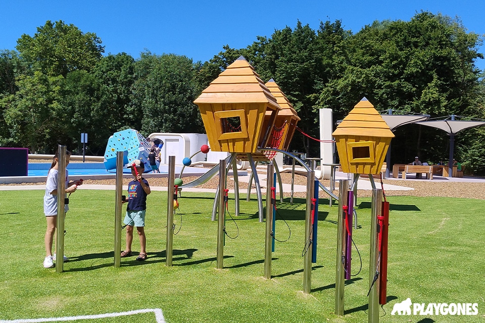 Xylophone de plein air en bois et métal pour écoles et parcs