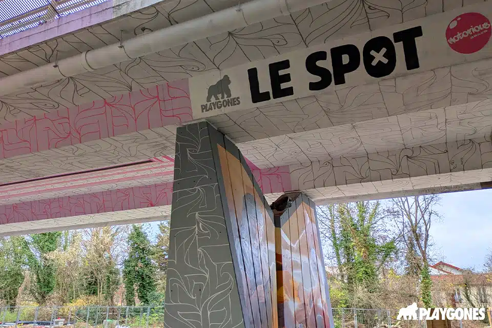 Graffitis de playgones le spot et notorious sous le pont