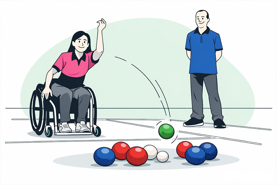 illustration de 2 joueurs de boccia
