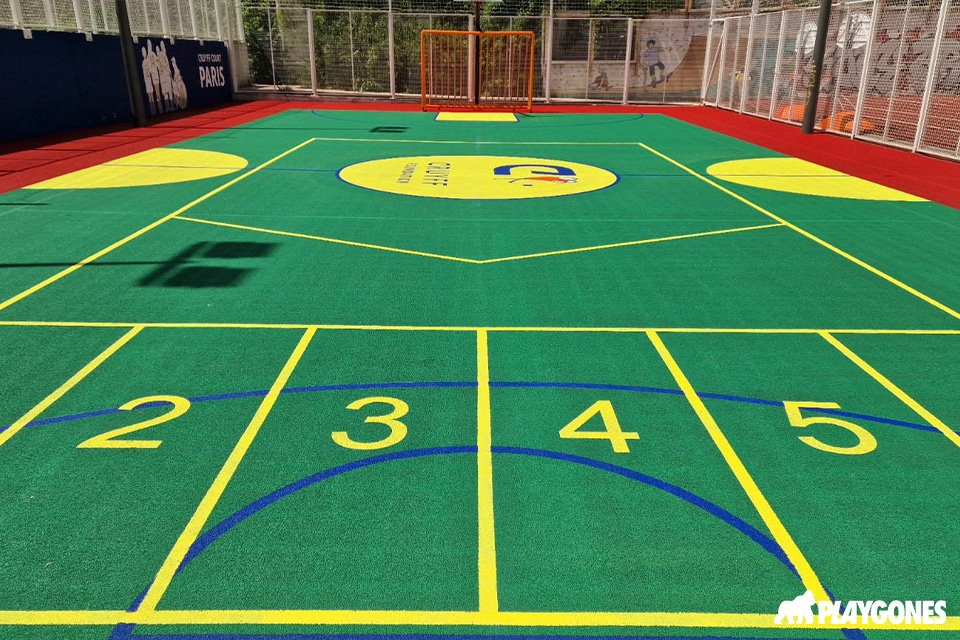 Revêtement accessible fauteuil roulant pour terrain inclusif – Fondation Johan Cruyff