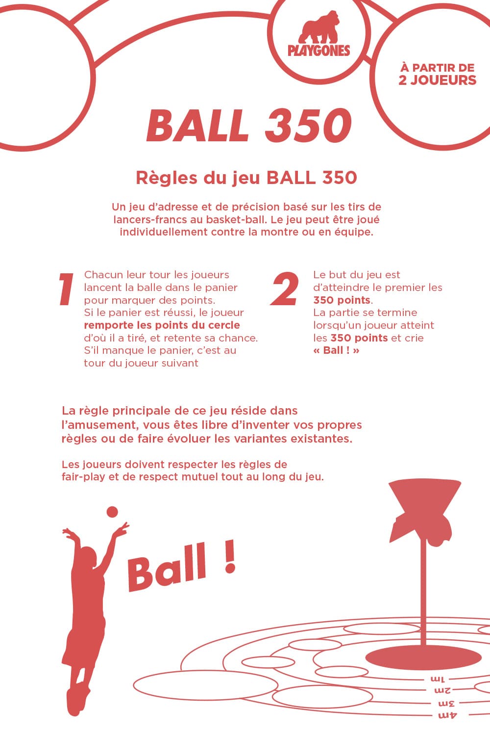 panneau des regles du jeu point ball 350