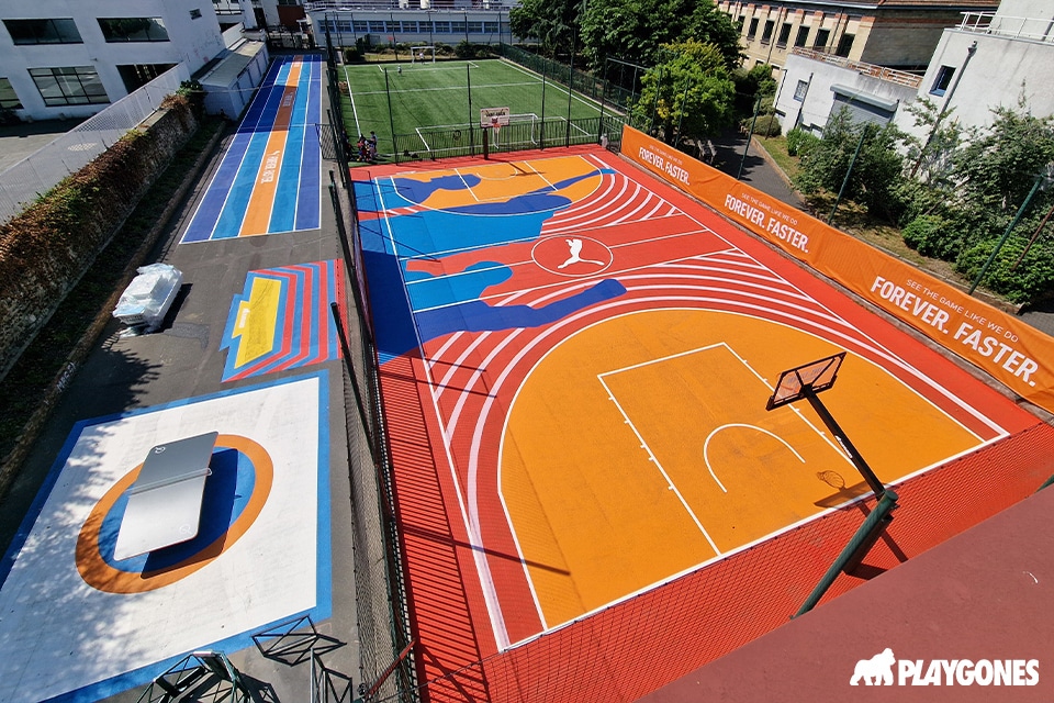 Terrain de basket exterieur - creation par Playgone