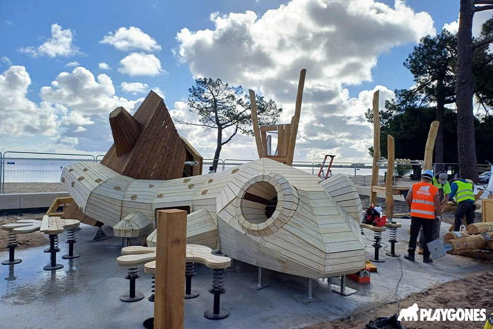 montage de la structure de jeux montage de la structure de jeux Carcans par Playgones
