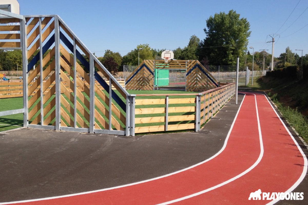 City-stade en bois — structure modulaire dimensions et revêtement City stade en bois, structure modulaire dimensions et revêtement sol sportif