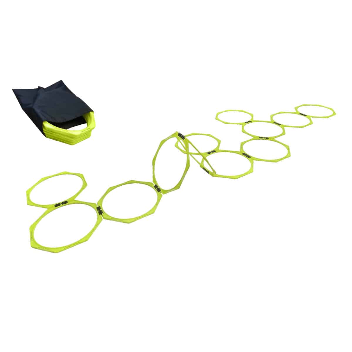 Lot de 12 cerceaux octogonaux jaune fluo Playgones Lot de 12 cerceaux octogonaux jaune fluo Playgones