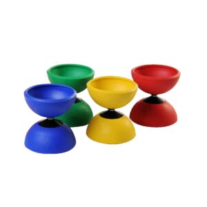 Diabolo classique vert avec baguettes et ficelle