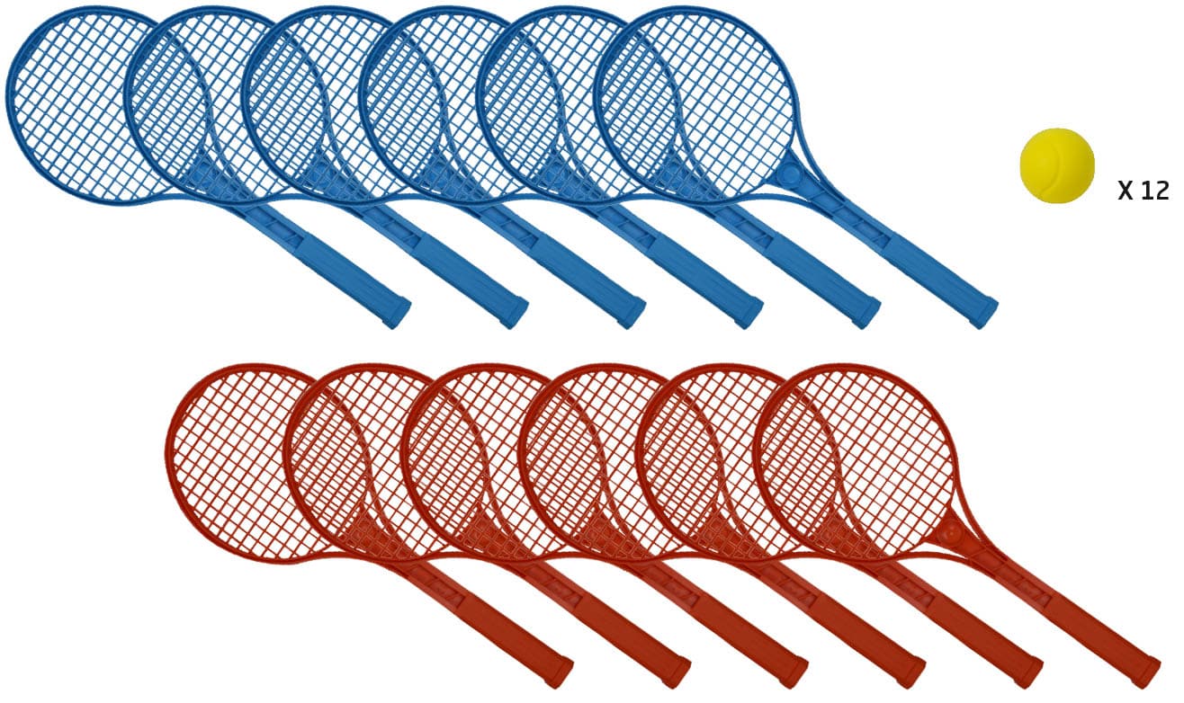 Kit éducatif mini-tennis (lot de 12 raquettes) Playgones Kit éducatif mini-tennis (lot de 12 raquettes) Playgones