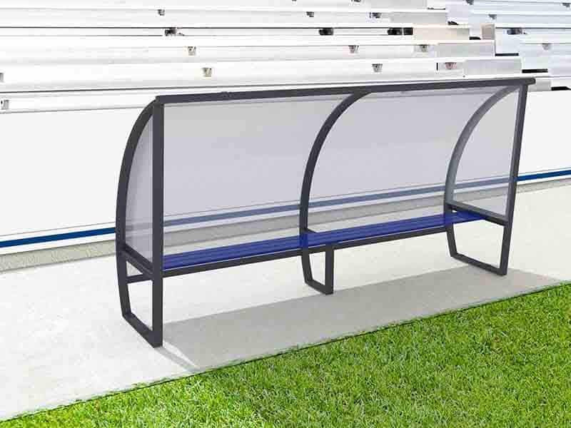 Abri de touche - 1,60m - 6 joueurs - Toit polycarbonate Playgones Abri de touche - 1,60m - 6 joueurs - Toit polycarbonate Playgones