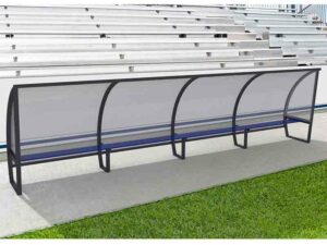Abri de touche - 1,60m - 12 joueurs - Toit polycarbonate