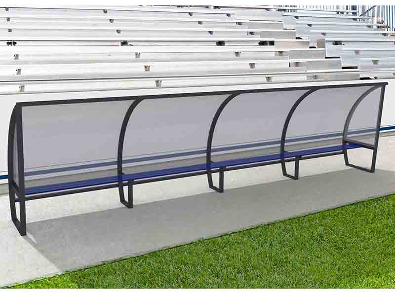 Abri de touche - 1,60m - 12 joueurs - Toit polycarbonate Playgones Abri de touche - 1,60m - 12 joueurs - Toit polycarbonate Playgones