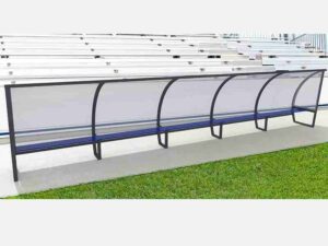 Abri de touche - 1,60m - 15 joueurs - Toit polycarbonate