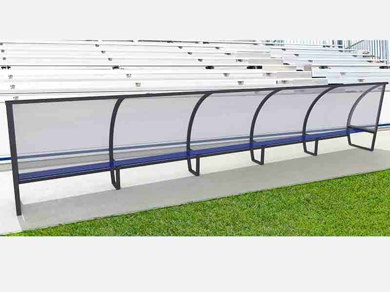 Abri de touche - 1,60m - 15 joueurs - Toit polycarbonate Playgones Abri de touche - 1,60m - 15 joueurs - Toit polycarbonate Playgones