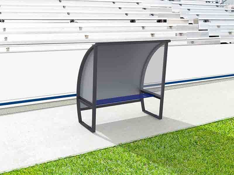 Abri de touche - 1,60m - 3 joueurs - Toit aluminium Playgones Abri de touche - 1,60m - 3 joueurs - Toit aluminium Playgones