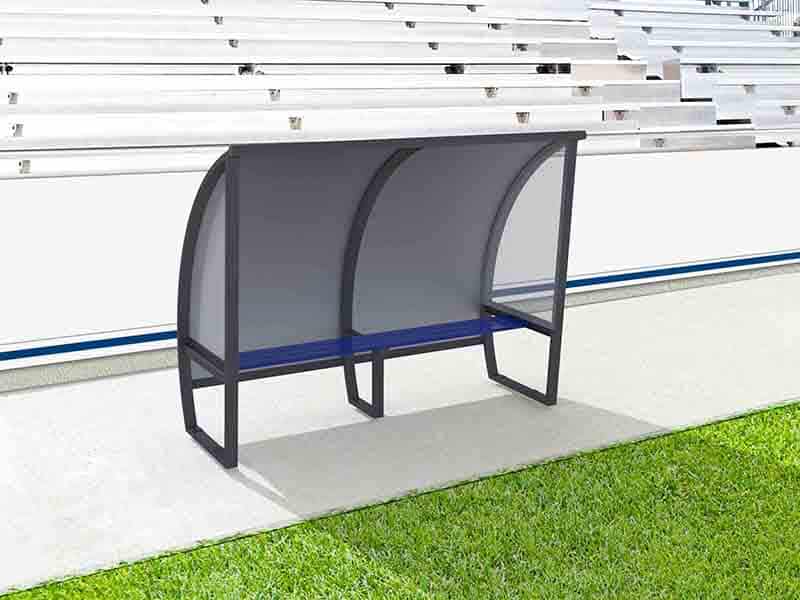 Abri de touche - 1,60m - 4 joueurs - Toit aluminium Playgones Abri de touche - 1,60m - 4 joueurs - Toit aluminium Playgones