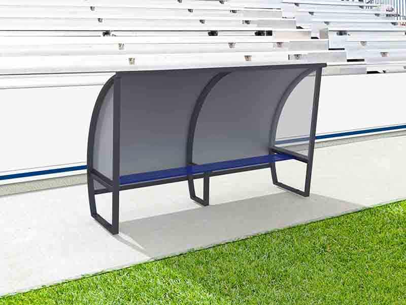 Abri de touche - 1,60m - 5 joueurs - Toit aluminium Playgones Abri de touche - 1,60m - 5 joueurs - Toit aluminium Playgones