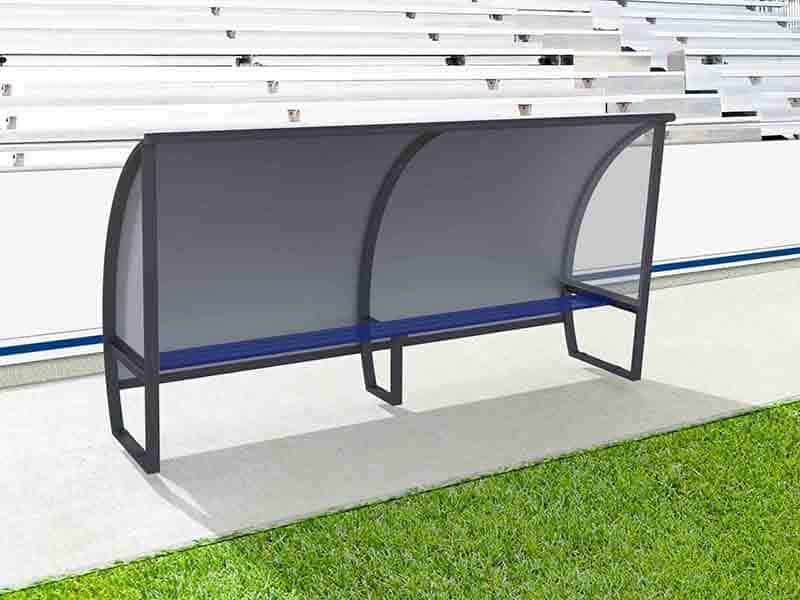 Abri de touche - 1,60m - 6 joueurs - Toit aluminium Playgones Abri de touche - 1,60m - 6 joueurs - Toit aluminium Playgones