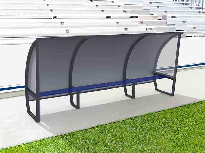 Abri de touche - 1,60m - 7 joueurs - Toit aluminium Playgones Abri de touche - 1,60m - 7 joueurs - Toit aluminium Playgones