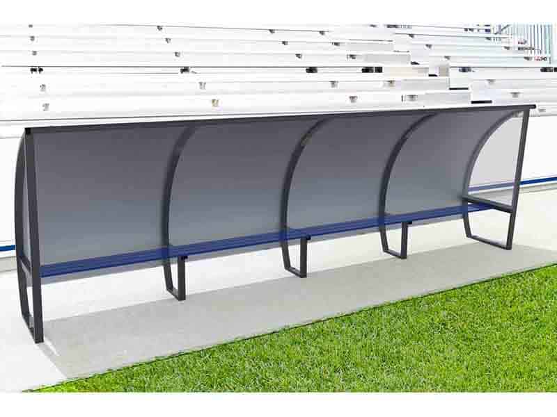 Abri de touche - 1,60m - 10 joueurs - Toit aluminium Playgones Abri de touche - 1,60m - 10 joueurs - Toit aluminium Playgones