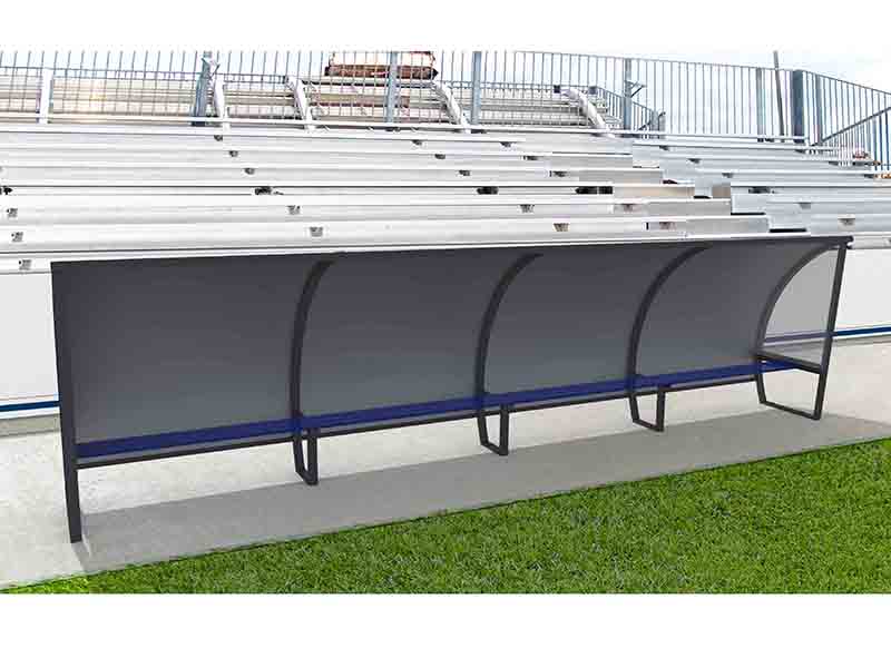 Abri de touche - 1,60m - 12 joueurs - Toit aluminium Playgones Abri de touche - 1,60m - 12 joueurs - Toit aluminium Playgones