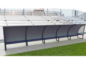 Abri de touche - 1,60m - 15 joueurs - Toit aluminium