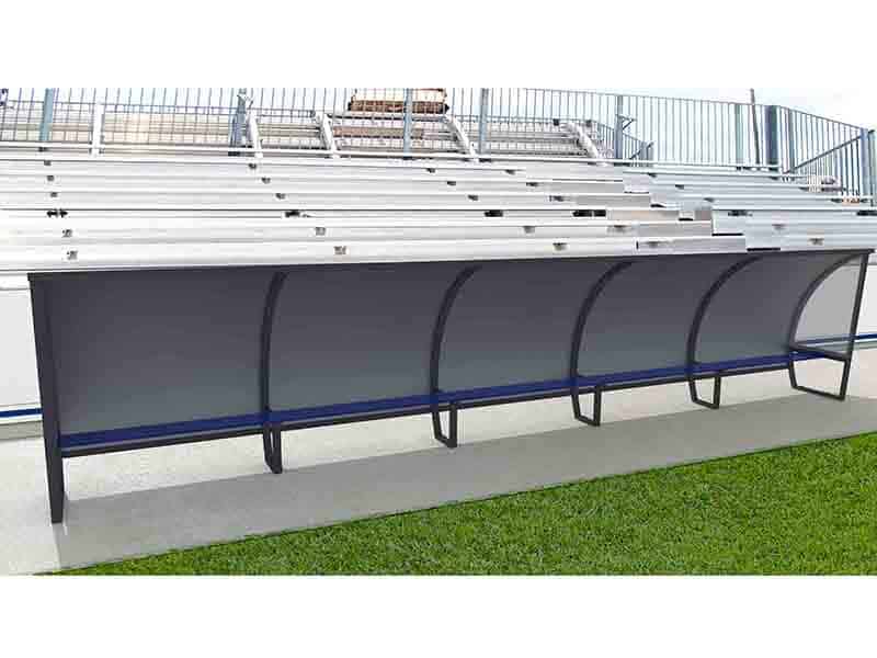 Abri de touche - 1,60m - 15 joueurs - Toit aluminium Playgones Abri de touche - 1,60m - 15 joueurs - Toit aluminium Playgones