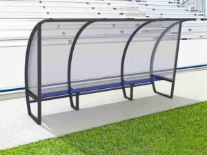 Abri de touche - 2,00m - 7 joueurs - Toit polycarbonate