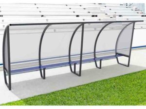 Abri de touche - 2,00m - 10 joueurs - Toit polycarbonate