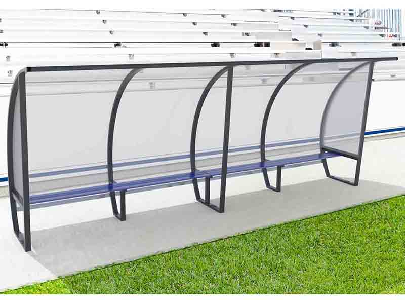 Abri de touche - 2,00m - 10 joueurs - Toit polycarbonate Playgones Abri de touche - 2,00m - 10 joueurs - Toit polycarbonate Playgones