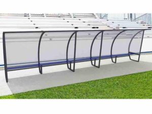 Abri de touche - 2,00m - 15 joueurs - Toit polycarbonate