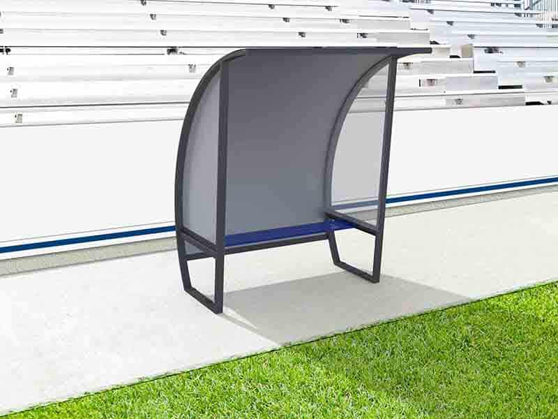 Abri de touche - 2,00m - 3 joueurs - Toit aluminium Playgones Abri de touche - 2,00m - 3 joueurs - Toit aluminium Playgones