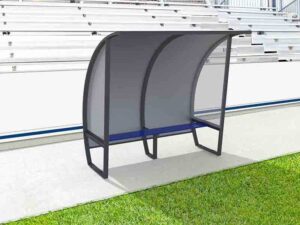 Abri de touche - 2,00m - 2 joueurs - Toit aluminium