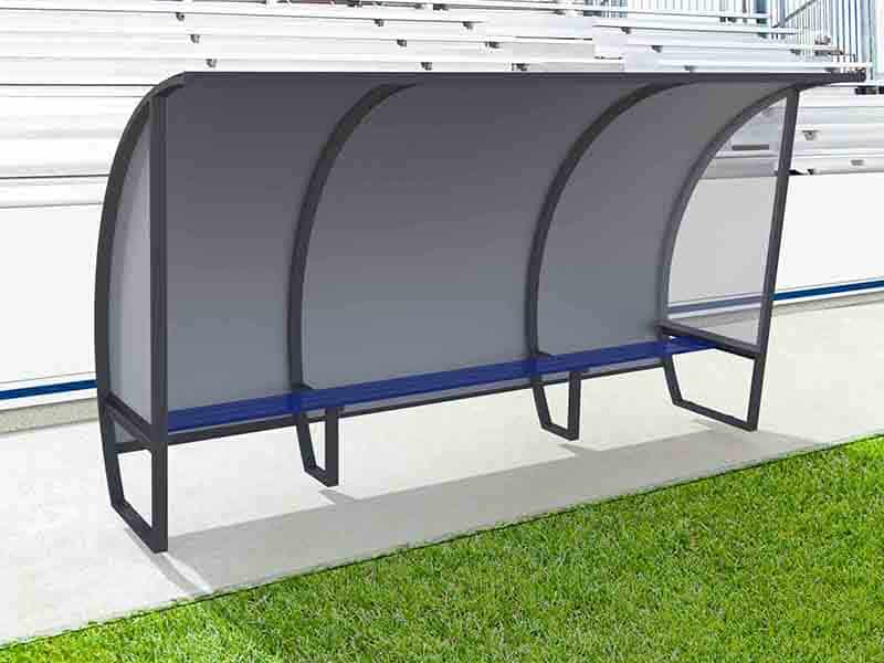 Abri de touche - 2,00m - 7 joueurs - Toit aluminium Playgones Abri de touche - 2,00m - 7 joueurs - Toit aluminium Playgones