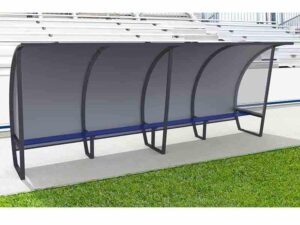 Abri de touche - 2,00m - 10 joueurs - Toit aluminium