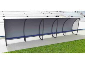 Abri de touche - 2,00m - 15 joueurs - Toit aluminium