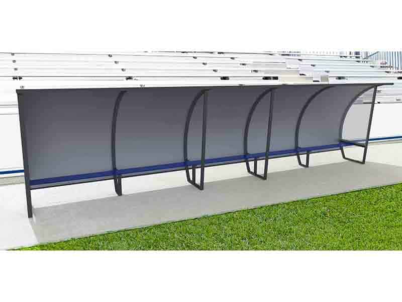 Abri de touche - 2,00m - 15 joueurs - Toit aluminium Playgones Abri de touche - 2,00m - 15 joueurs - Toit aluminium Playgones