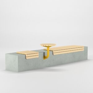 Assise et table sur muret Skala - mobilier urbain Glänta Skala distribué par Playgones